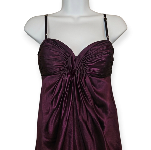 NWOT Laundry Shelli Segal purple silk satin fit flare cocktail dress Womens 6 - Picture 5 of 7